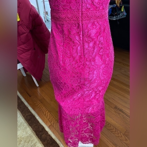 NANETTE Lepore Lace Midi Passion Pink Dress Size 2 - Picture 8 of 16